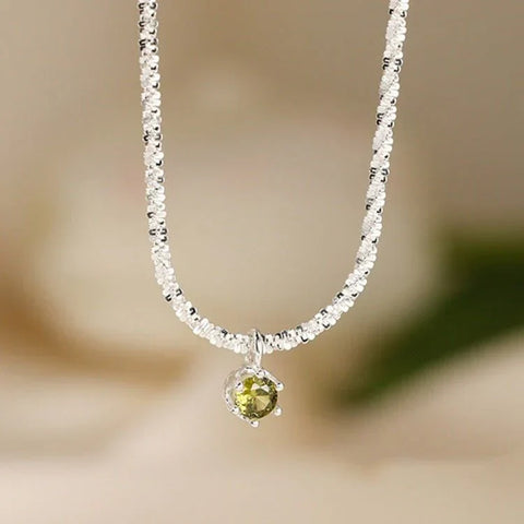 Silver Plated Sparkling Necklace For Women Lvzuan Light Luxury Minority Design